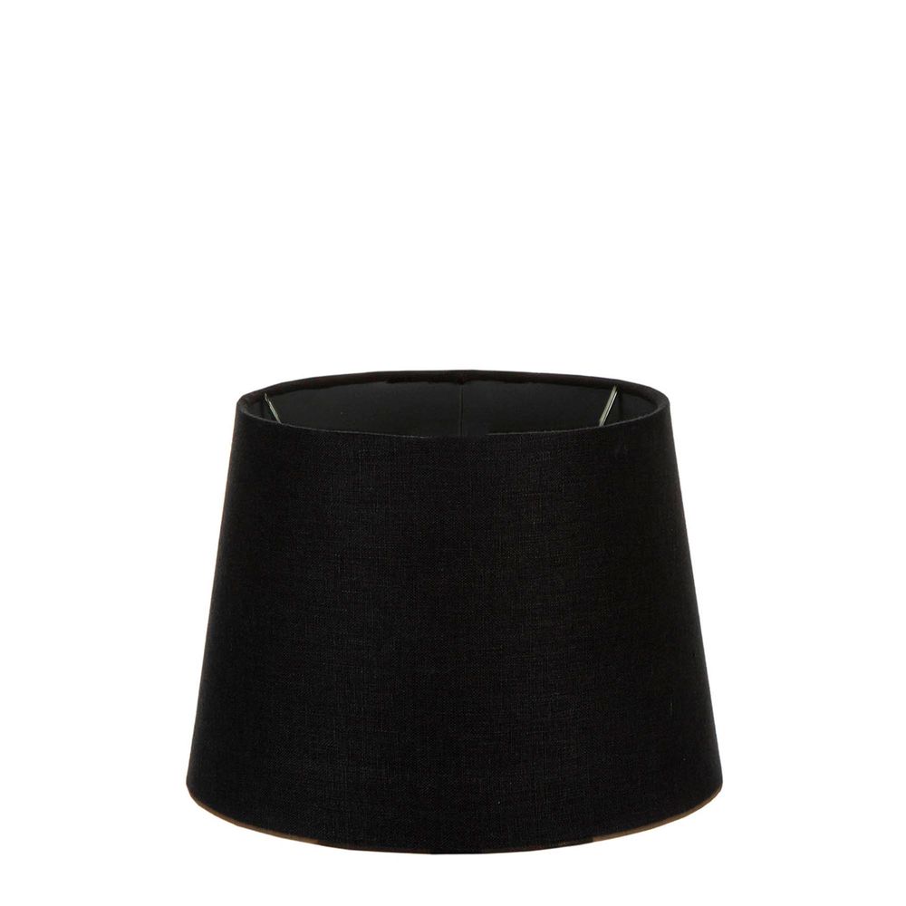 Buy Lamp Shades Australia Small Drum Lamp Shade (12x10.5x8 H) - Black with Silver Lining - Linen Lamp Shade - ELSZ121058BLKSIEU