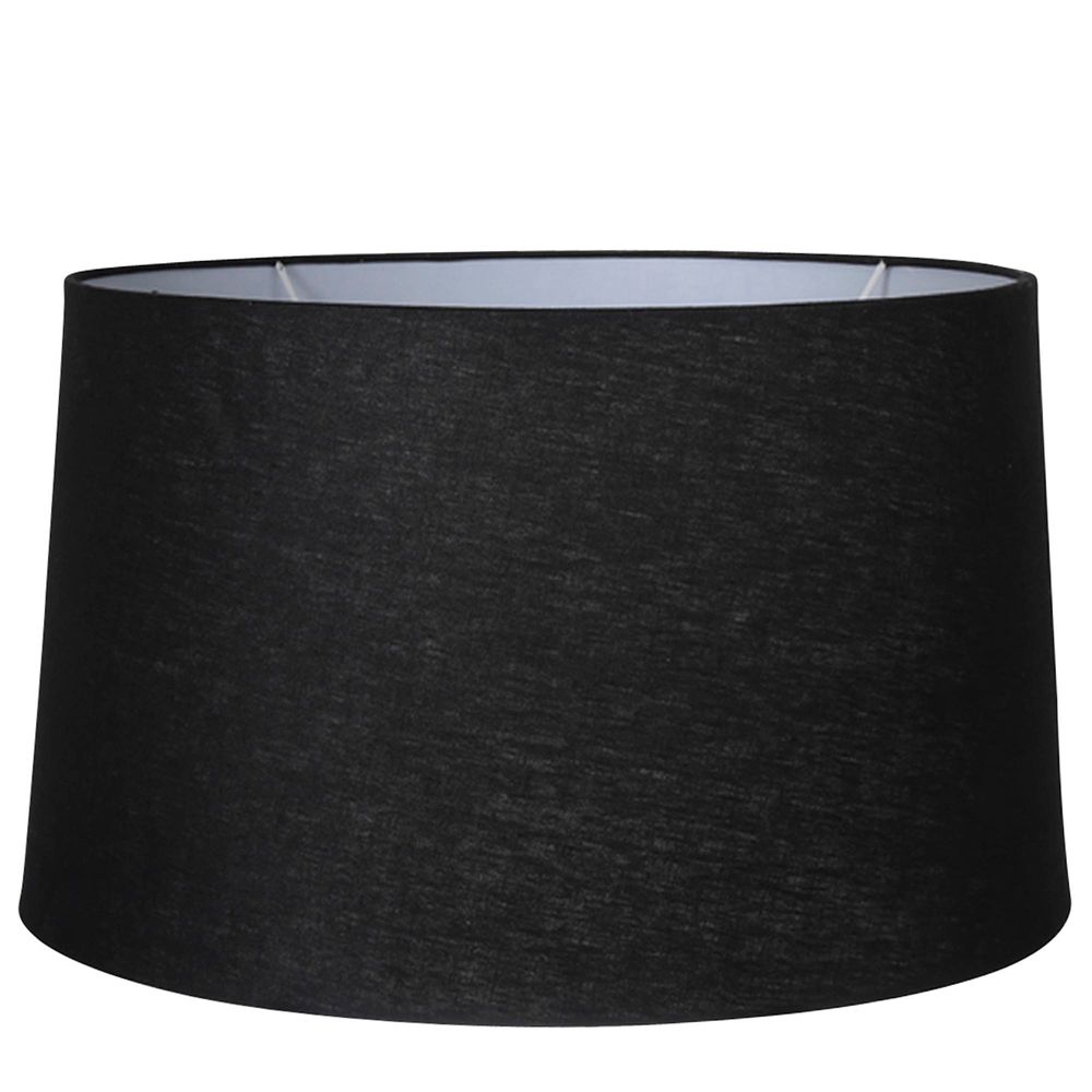 Buy Lamp Shades Australia XXXL Drum Lamp Shade (24x22x14 H) - Black with Silver Lining - Linen Lamp Shade - ELSZ242214BLKSILEU