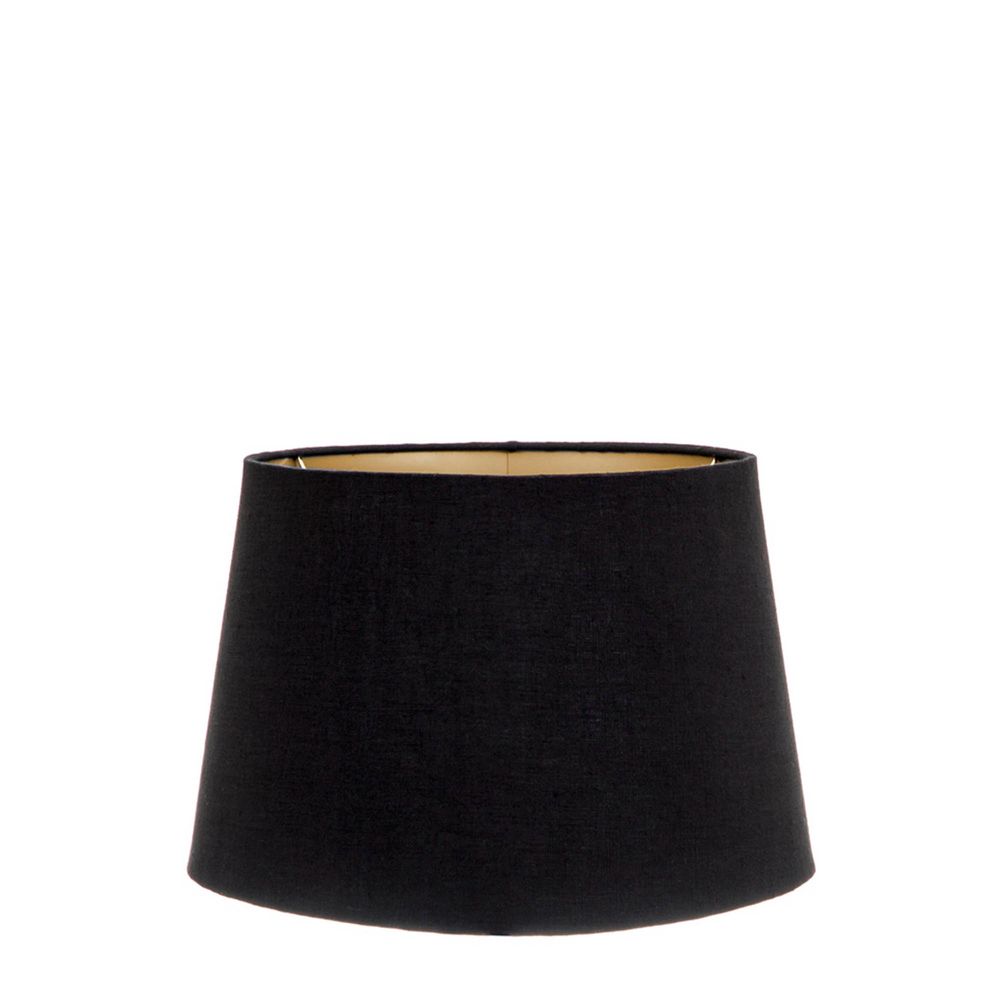 Small Drum Lamp Shade (12x10.5x8 H) - Black with Gold Lining - Linen Lamp Shade - ELSZ121058BLKGLDEU