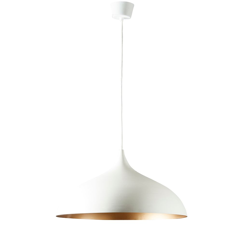 Buy Pendant lights australia - MacMillan Large Oval Pendant White Brass Lining - ELASWGBT53W