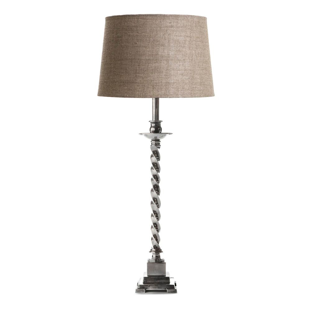 Roxbury Twisted Candlestick Table Lamp Base Only - Antique Silver, Brass - ELPIM50358AS