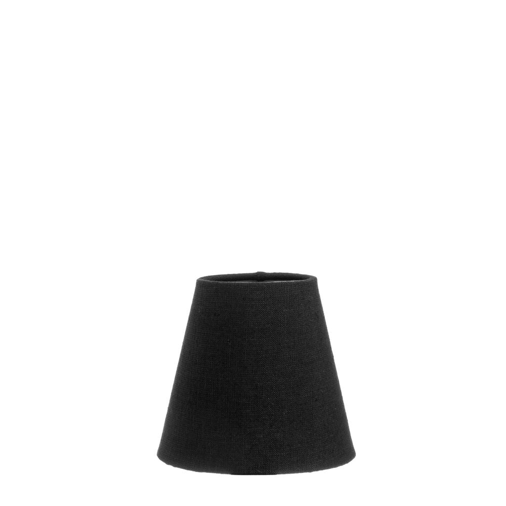 XXXS Taper Lamp Shade (5x3x4.5 H) - Black with Silver Lining - Linen Lamp Shade with Clip Fixture - ELSZ5345BLKSIL