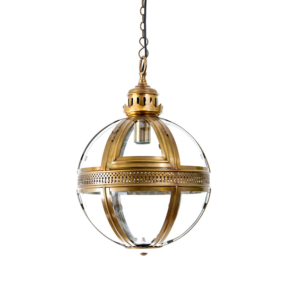 Buy Pendant lights australia - Saxon 1 Light Pendant Small Antique Brass - ELCITWRT18SAB