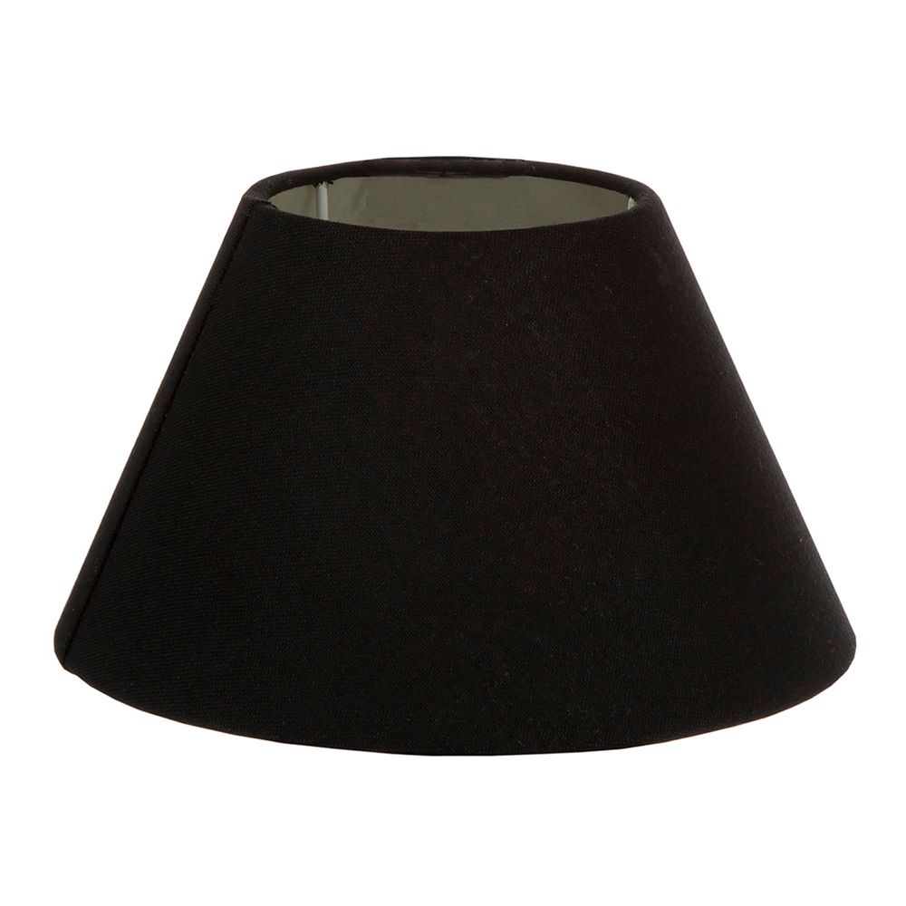 Buy Lamp Shades Australia Large Taper Lamp Shade (16x11x10 H) - Black with Silver Lining - Linen Lamp Shade - ELSZ161110BLKSILEU