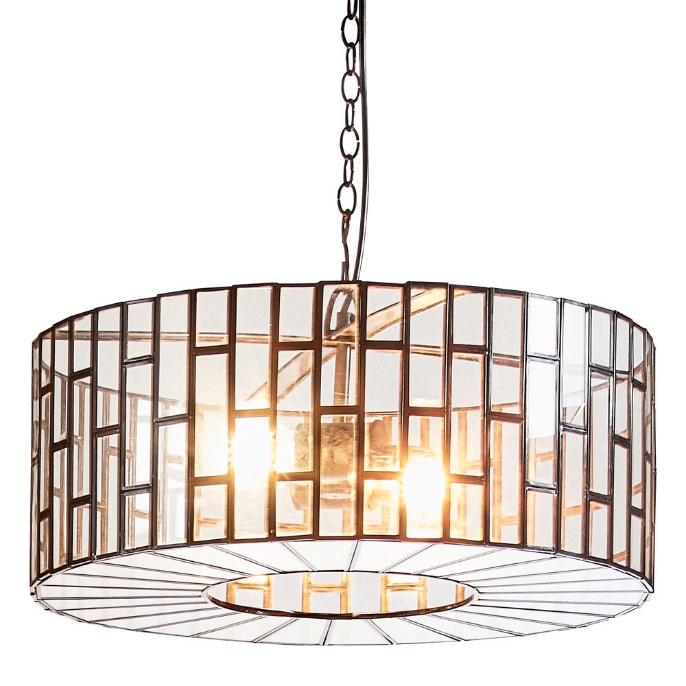 Heston Pendant Light Black Brass / Glass - ELCIT7981B