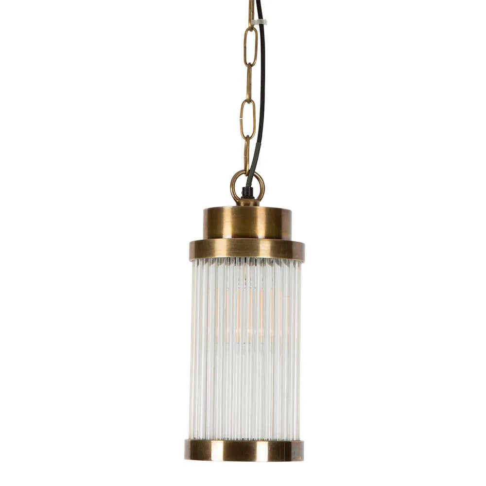 Rotterdam Pendant Light Antique Brass Glass - ELPIM31400AB