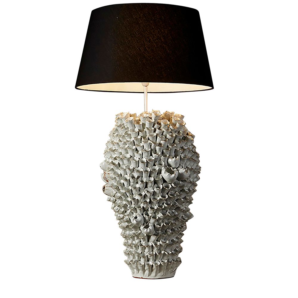 Singita - White - Large Glazed Coral Ceramic Table Lamp Base Only - ELTIQ102601