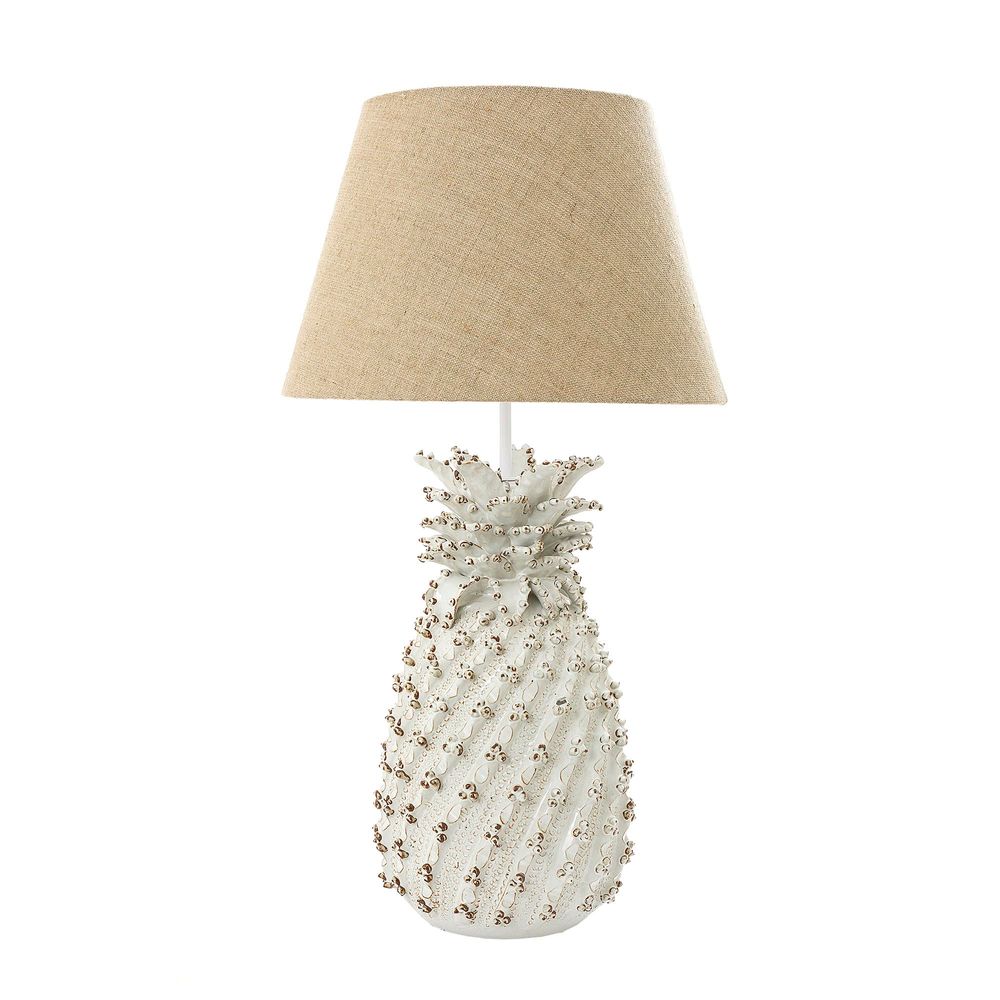 Pineapple Glazed Pineapple Ceramic Table Lamp Base Only - White - ELTIQ10789