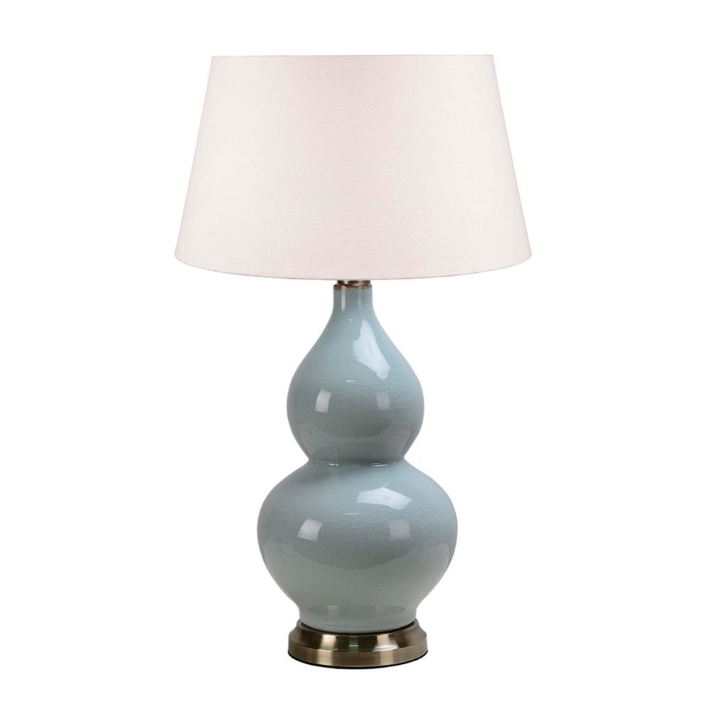 Terrigal Glazed Ceramic and Metal Vase Table Lamp Base Only - Pale Blue - ELJCV1131