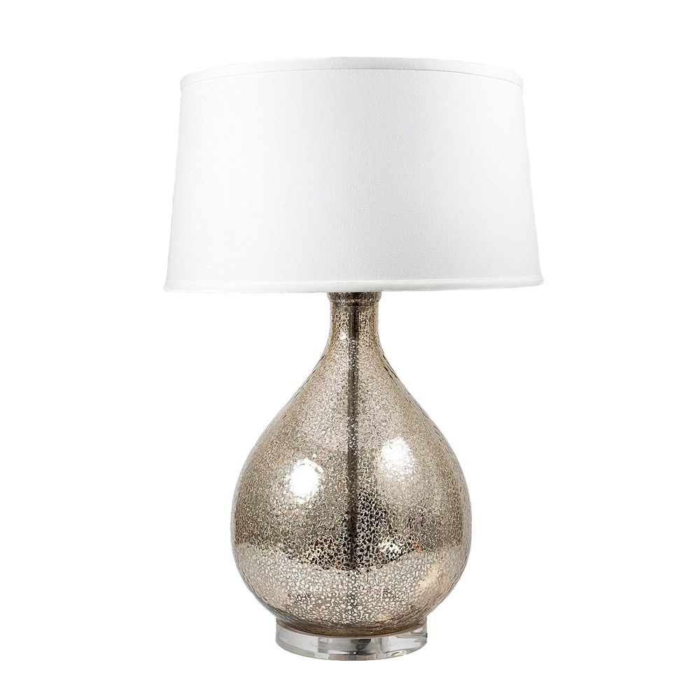 Halifax - Silver - Table Lamp with off White shade - ELZR6370