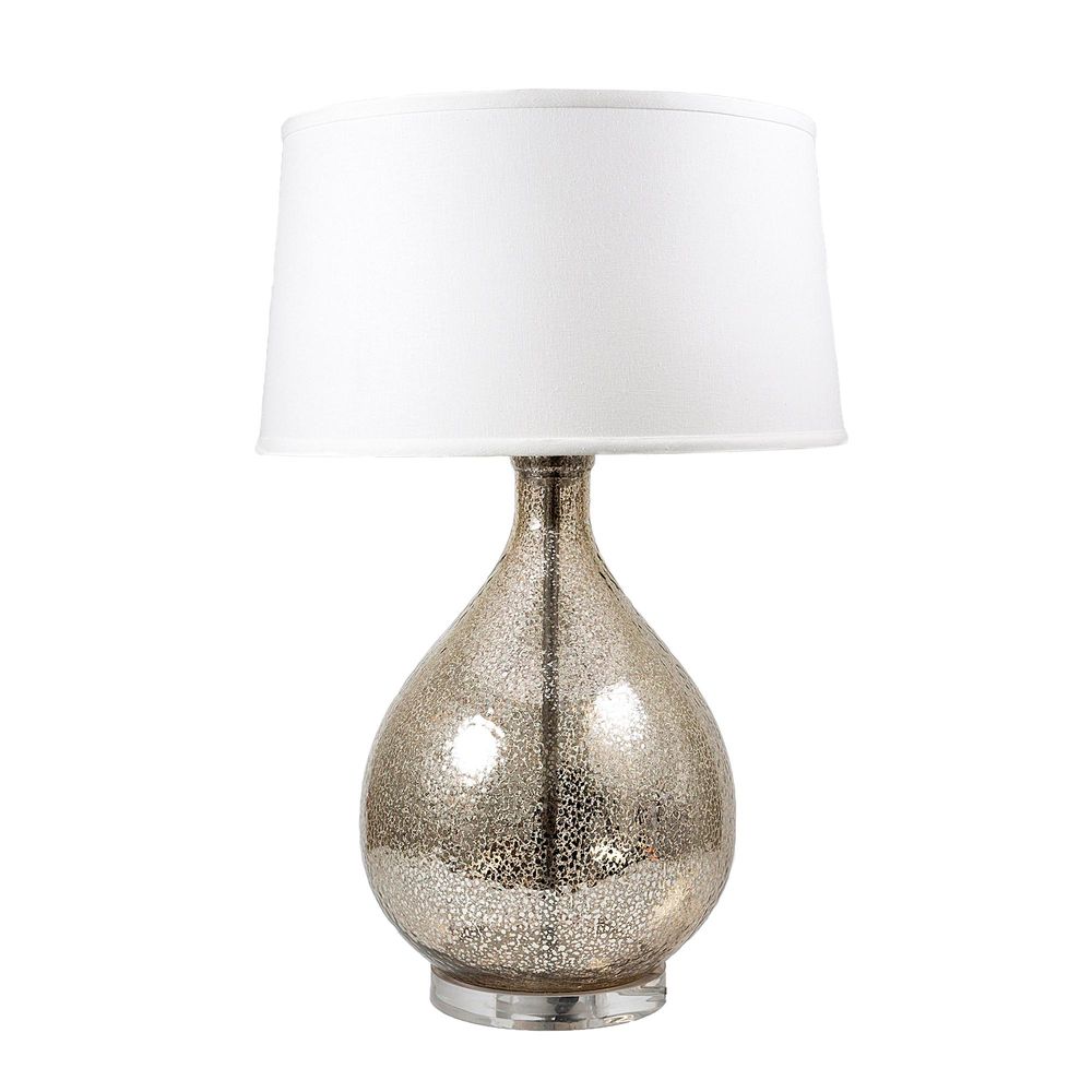 Silver table lamp store with white shade