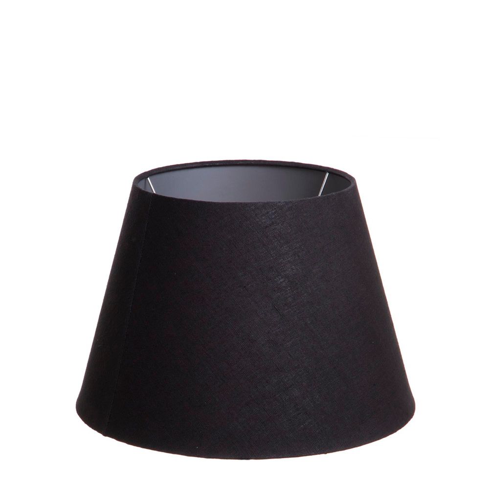 Buy Lamp Shades Australia Medium Taper Lamp Shade (14x9x9.5 H) - Black with Silver Lining - Linen Lamp Shade - ELSZ14995BLKSILEU