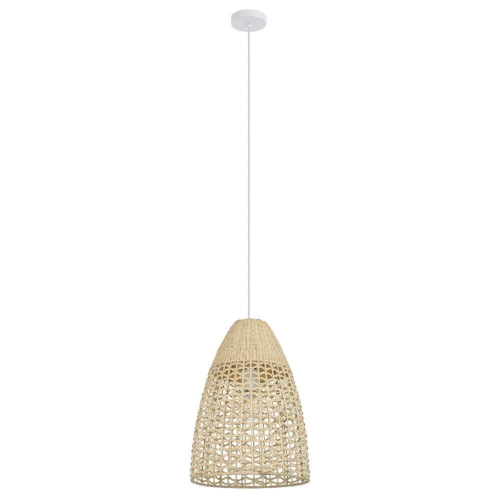 Buy Pendant Lights Australia SAMBUCONA Pendant Light W350mm White Steel Natural Wood - 390237N