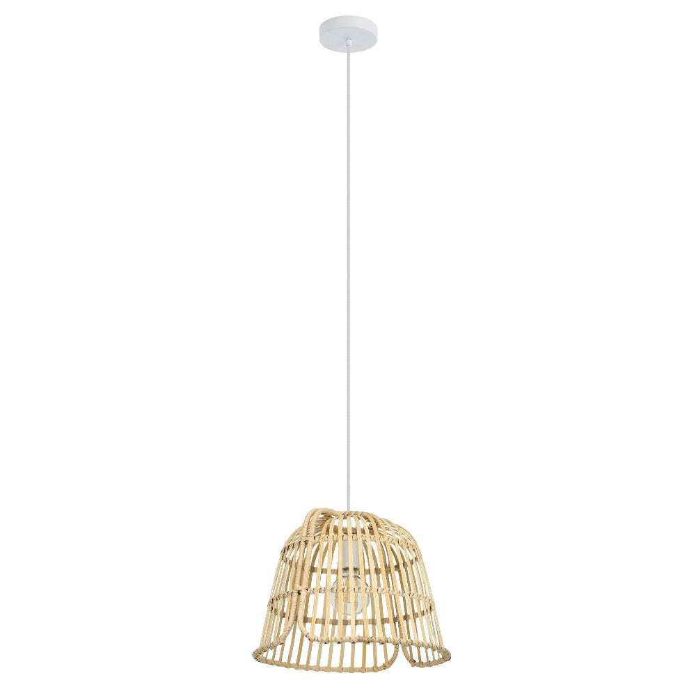 Buy Pendant Lights Australia Glyneath Pendant Light White Steel Natural Wood - 43873N