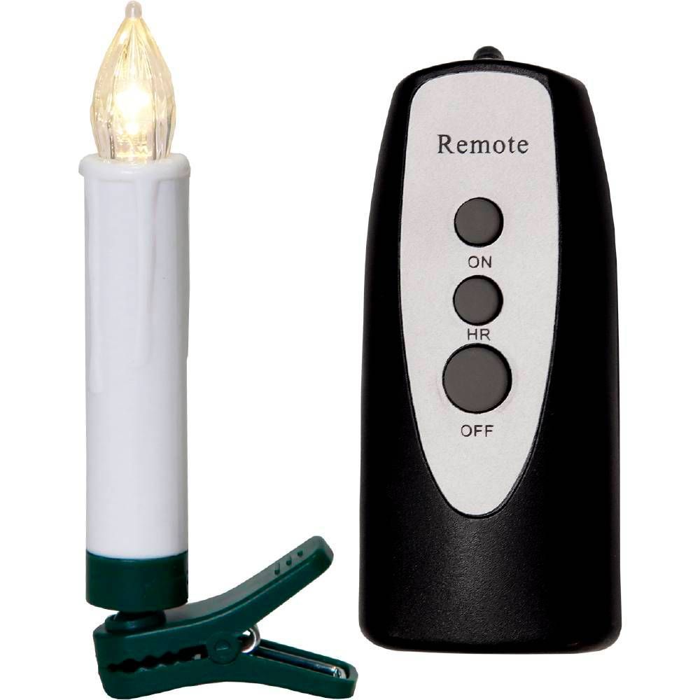 XMAS Candle X10 Set Warm White CLIP-ON Wireless Remote - 410003