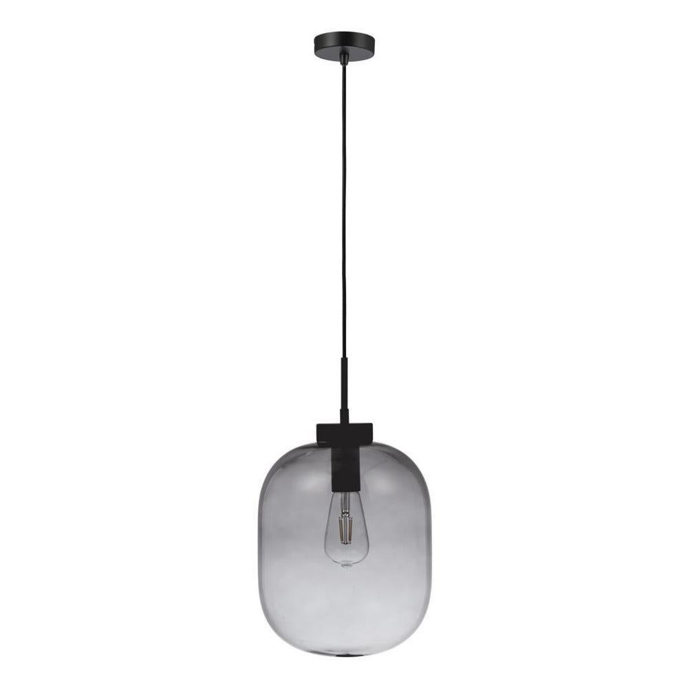 Buy Pendant Lights Australia Flaunt Pendant Light Black Metal Smoke Glass - 22737