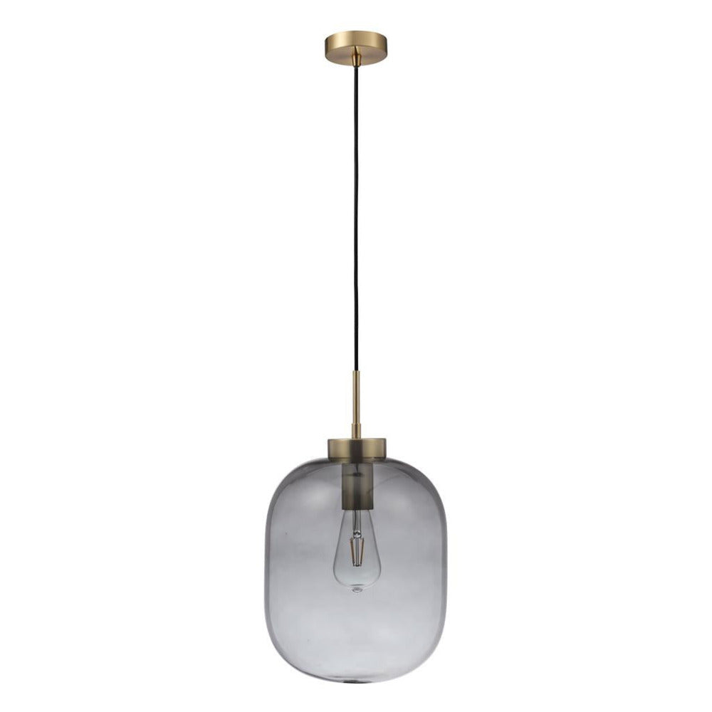 Buy Pendant Lights Australia Flaunt Pendant Light Satin Brass Metal Smoke Glass - 22740