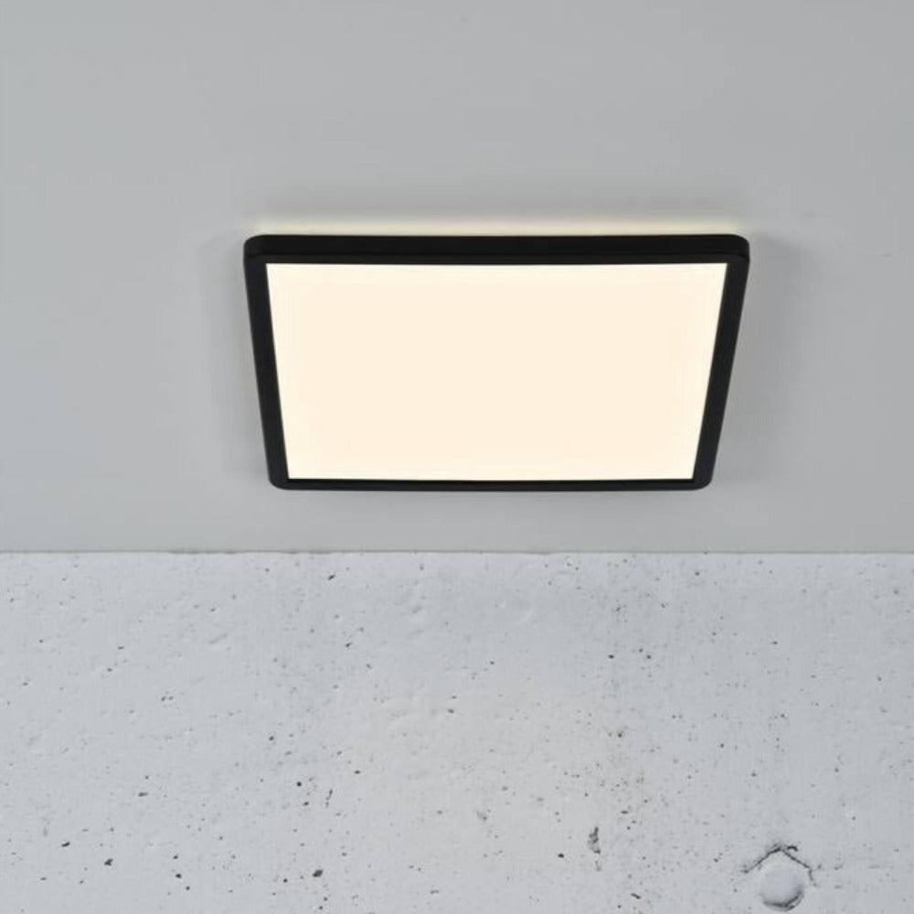 Oja 14.5W Dual Colour IP54 Square LED Oyster Light Black - 2015066103