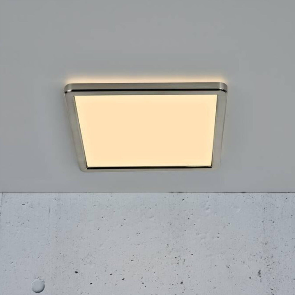 Oja 14.5W Dual Colour Square LED Oyster Light Brushed Nickel - 2015056155
