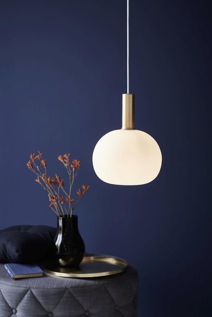 Buy Pendant Lights Australia Alton 1 Light Medium Pendant Black/Brass &  Opal white - 47313001