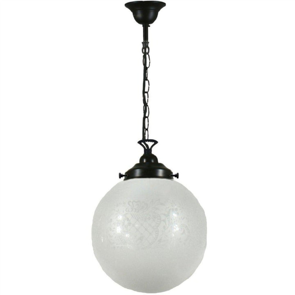 Buy Pendant Lights Australia Single Chain Pendant Patina Black With 10" Sheffield Glass - 3020137