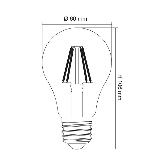 Buy LED Filament Globes Australia LG9 LED Filament Globe 240V 8W ES Clear Glass 5000K - LG9/50E27D/C