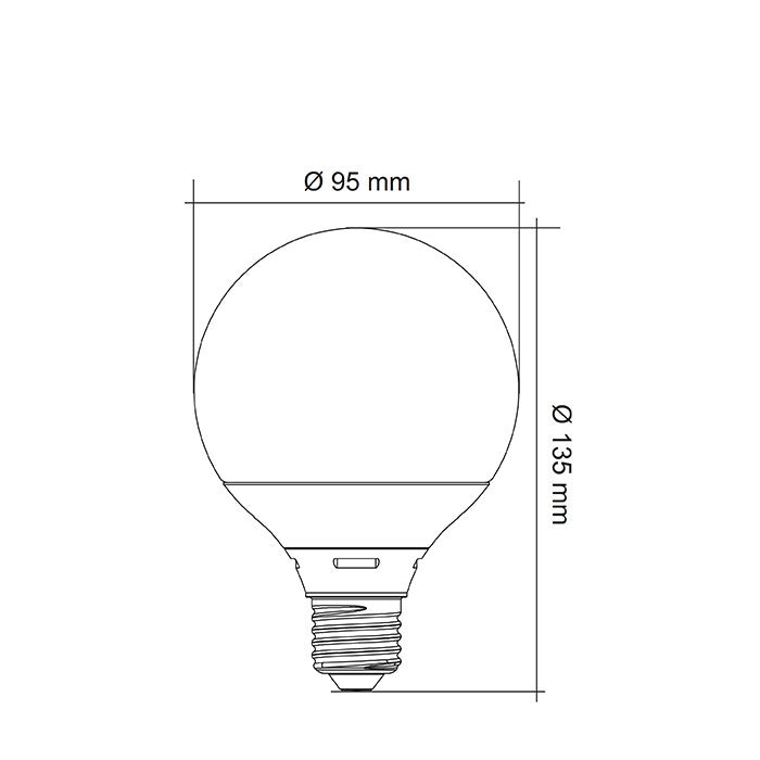 LG95 LED Filament Globe 240V 6W ES Clear Glass 2700K - LG95/27E27D/C