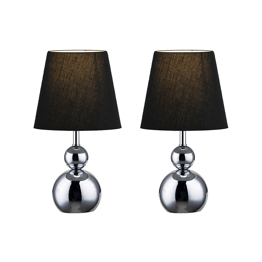 Buy Table Lamps Australia Hulu Set of 2 Table Lamp 2 Lights Black Fabric - LL-27-0230B