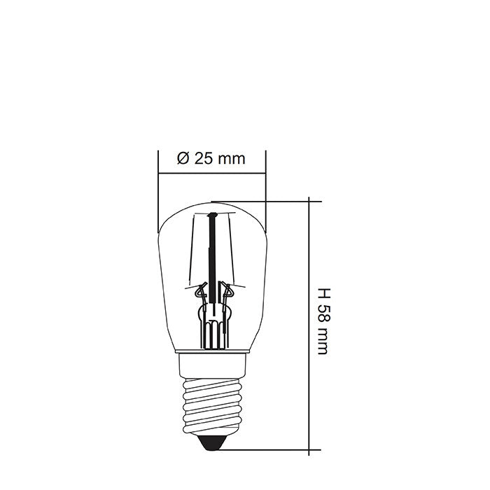 Buy LED Filament Globes Australia LED Filament Globe 240V 1.5W SES Clear Glass 3000K - LP25F830E14