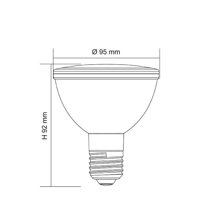 Buy LED Globes Australia LED Globe 240V 9W ES Opal Polycarbonate 3000K - LPAR30 WW