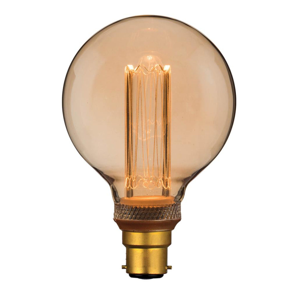 Buy LED Filament Globes Australia G95 LED Filament Globe BC 240V 3.5W Amber 1800K - 65956