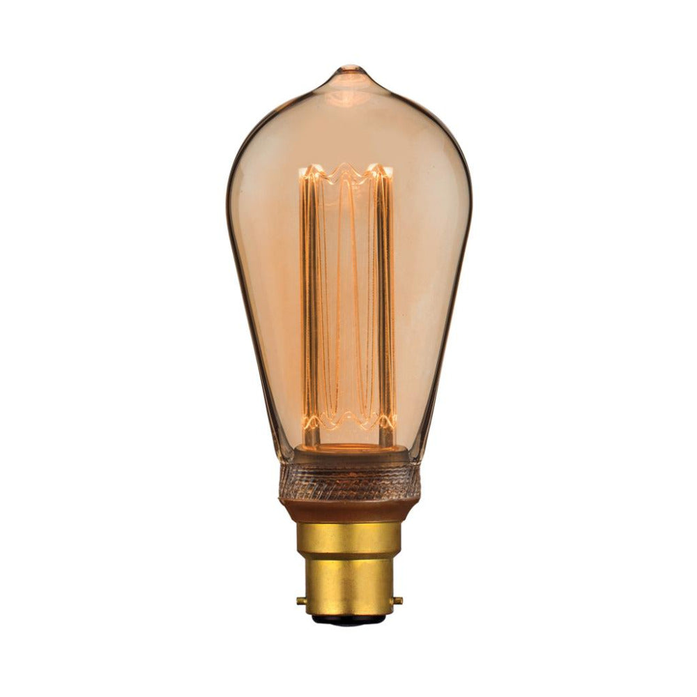 Buy LED Filament Globes Australia ST64 LED Filament Globe BC 240V 3.5W Amber 1800K - 65954