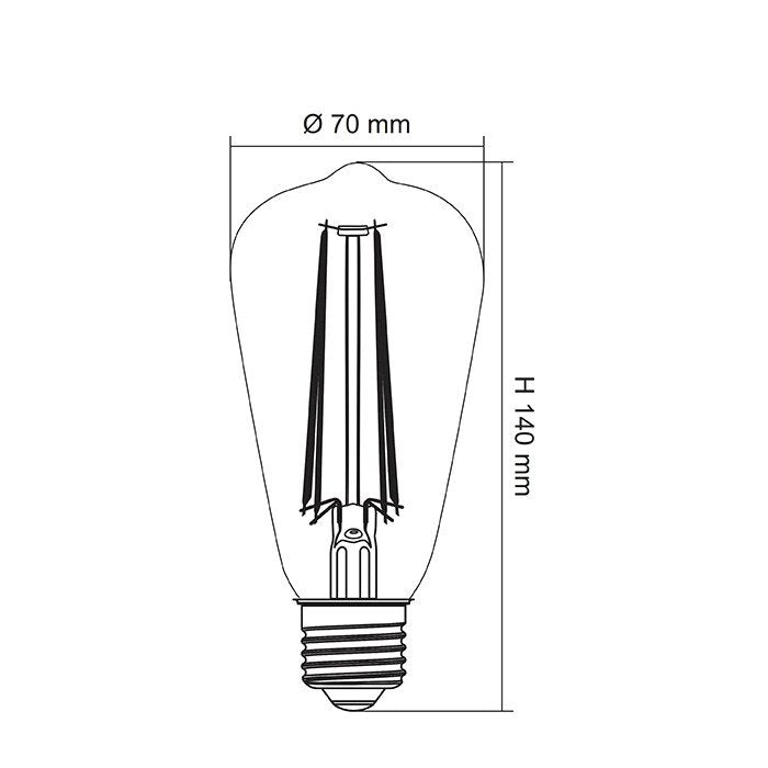 Buy LED Filament Globes Australia LED Filament Globe 240V 1W ES Champagne Glass 2200K - LST21FD822E27