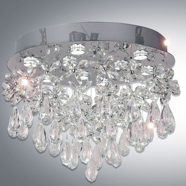 Crystal bathroom flush on sale ceiling light