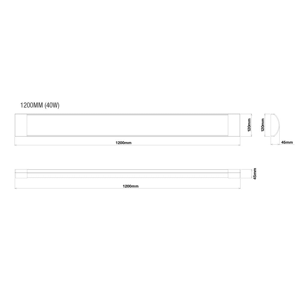 Buy LED Batten Lights Australia Pilot LED Batten Light L1200mm White polycarbonate 3 CCT - MLPB12345W