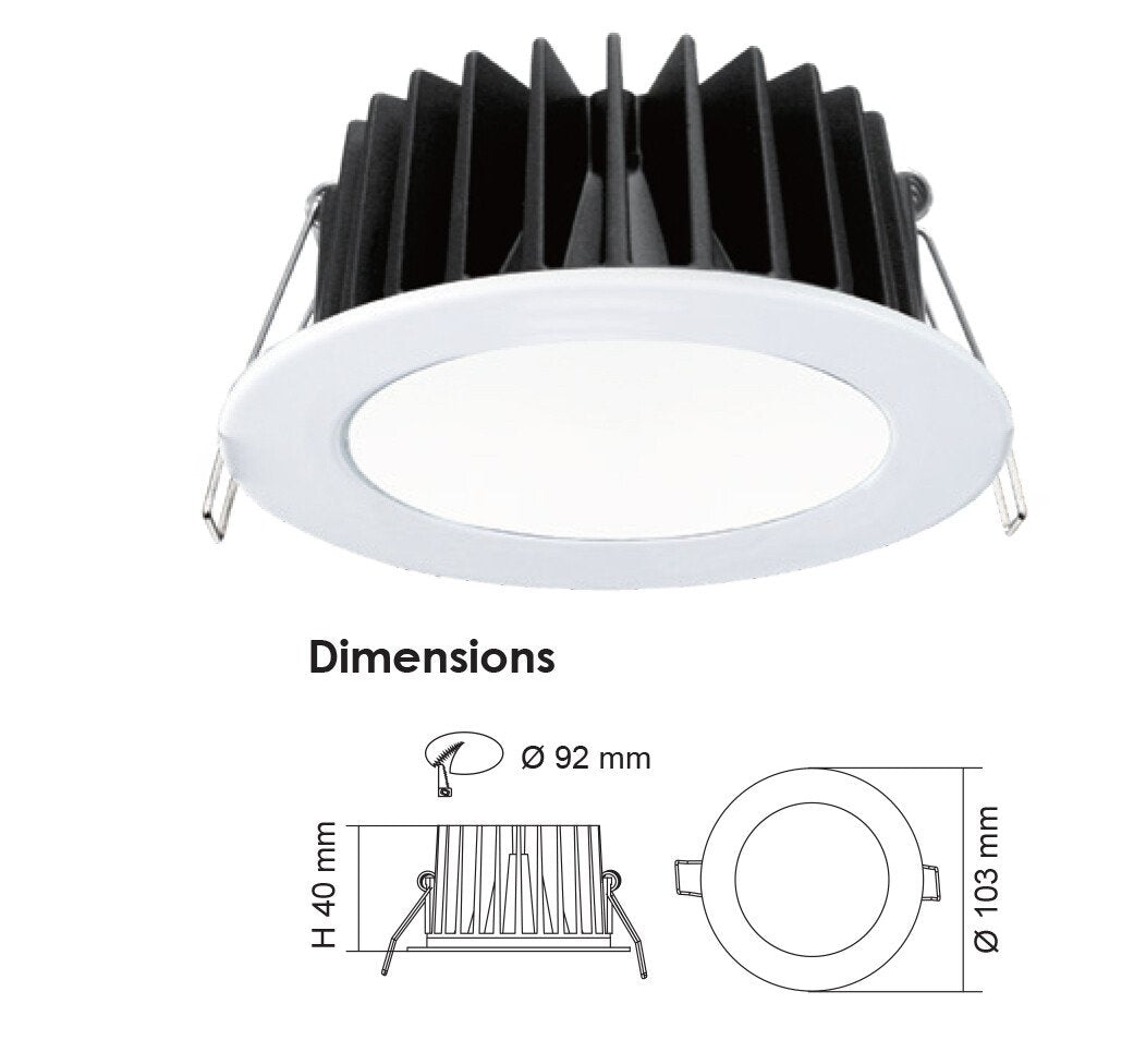 Buy Recessed Downlights Australia ECOGEM S9041TC Round Dimmable LED Downlight Satin Nickel 10W TRI Colour - S9041 TC SN