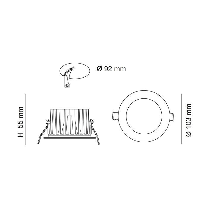 Buy Recessed LED Downlights Australia Ecostar Recessed LED Downlight 12W White Aluminium 3 CCT - S9048TC/WH