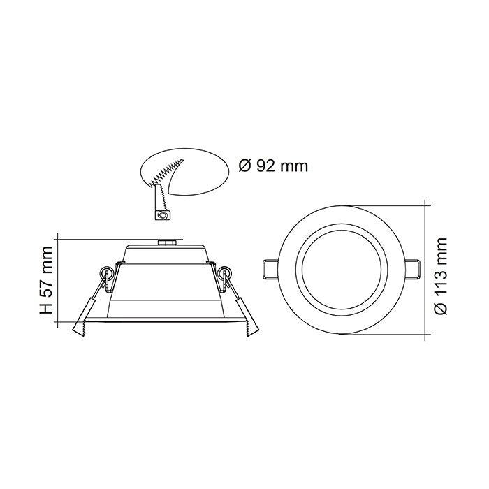 Buy Recessed Downlights Australia PREMIER S9071TC Round Dimmable LED Downlight Silver 10W TRI Colour - S9071TC SL