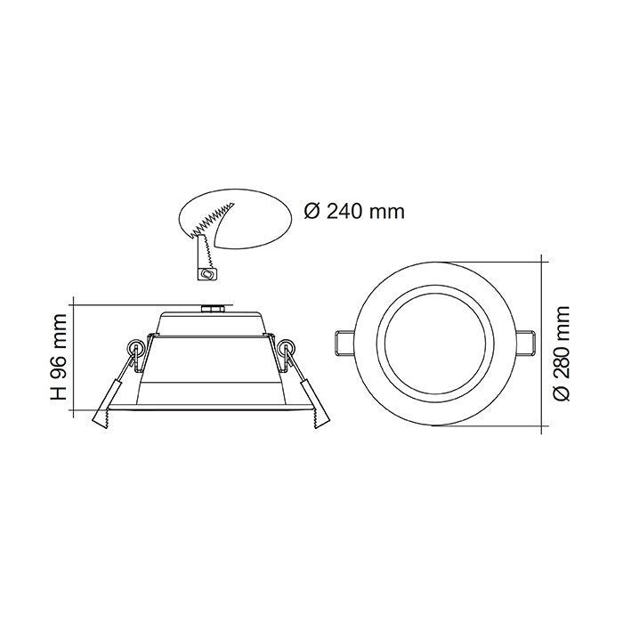 Buy Recessed Downlights Australia PREMIER S9076TC DP Round LED Downlight White 30W/40W TRI Colour - S9076TC/WH/DP