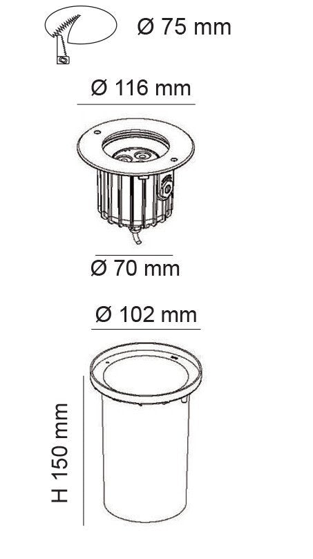 Buy Inground Lights Australia GEO S9342 240V Inground LED Light Stainless Steel 8W 4000K IP67 - S9342CW