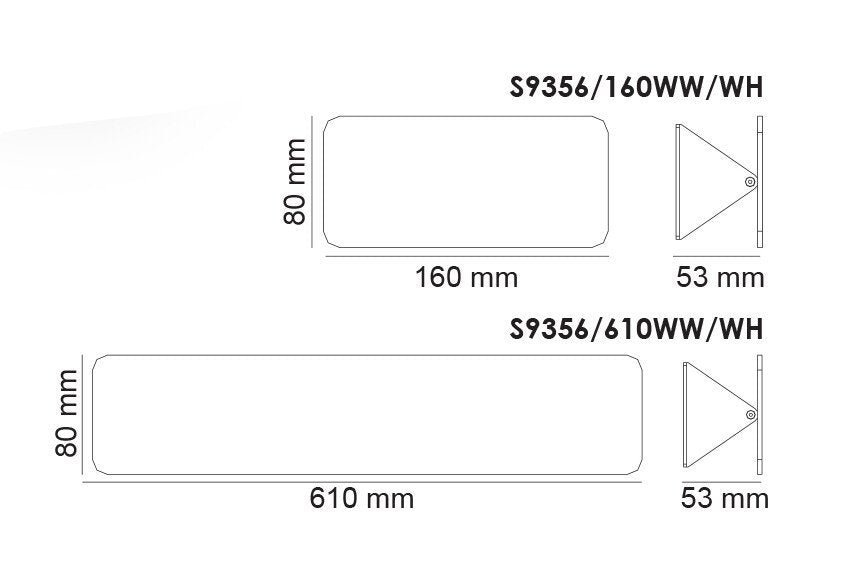 UD S9356 Adjustable Surface Mounted LED Wall Light White 12W 3000K - S9356/610WW/WH