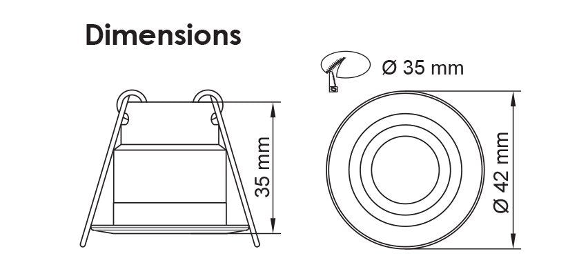 Buy Recessed Downlights Australia STAR SPOT S9361 Round LED Downlight White 4W 4000K - S9361CW/WH