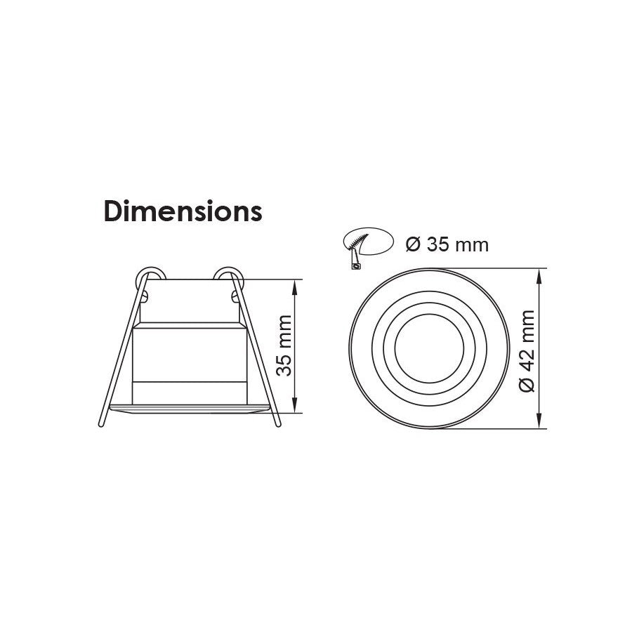 Buy Recessed LED Downlights Australia Star Spot Recessed LED Downlight 12V DC 3W Satin Nickel Aluminium 4000K - S9361CW/SN/ND