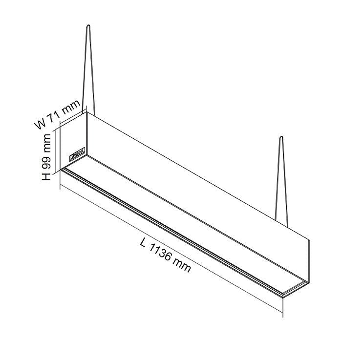 Titan LED Linear Light 40W White Aluminium TRI Colour - S9776/40TC