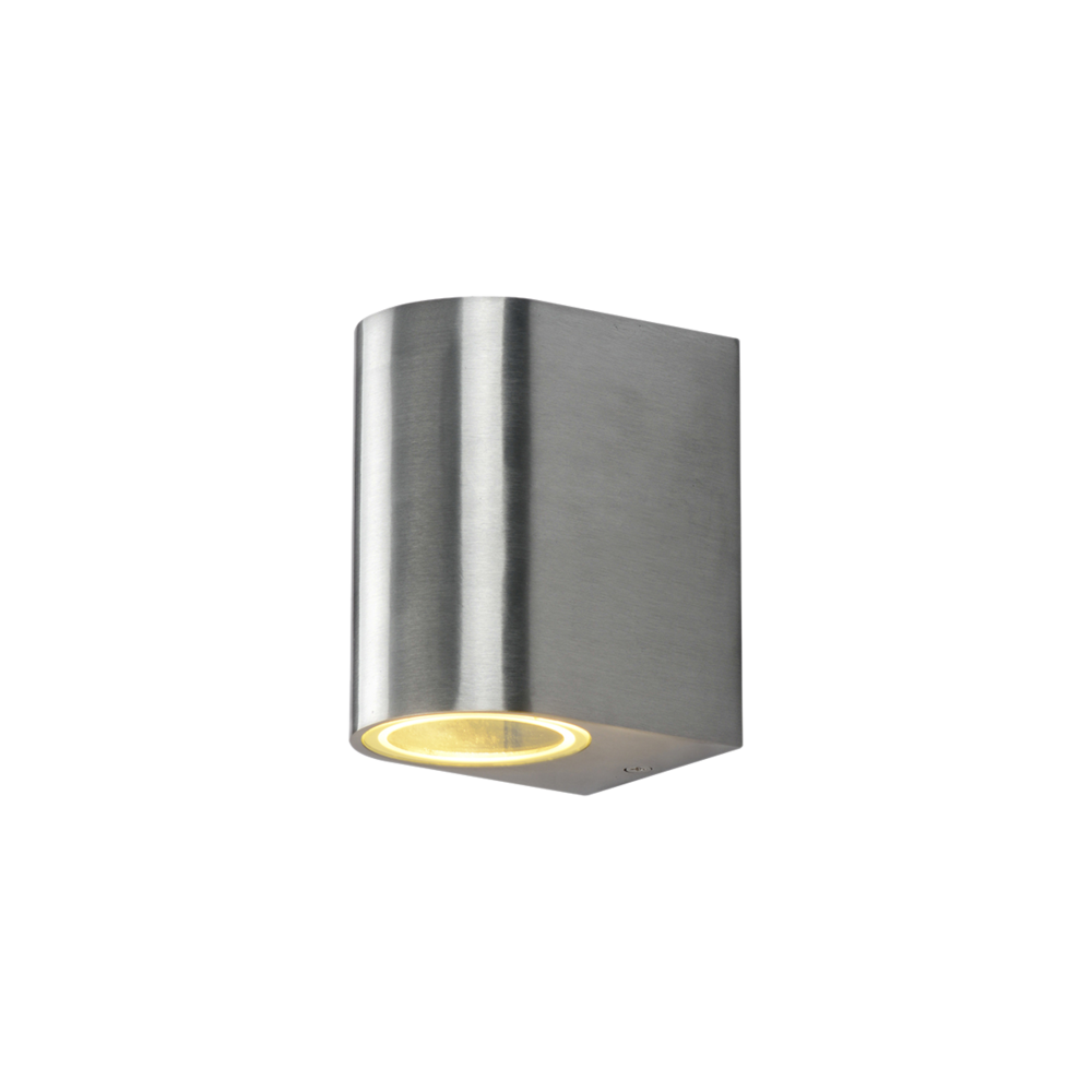 ETON SE7133 GU10 Exterior Single Fixed Wall Pillar Light Silver IP54 - SE7133SL GU10