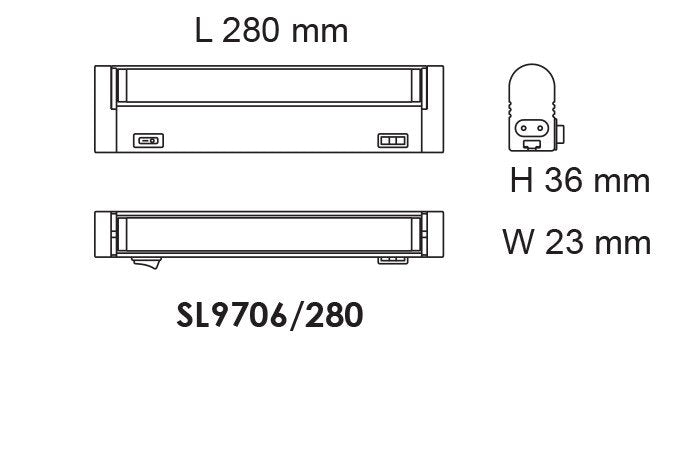Slimline Seamless TC Linkable LED Batten 4W TRI Colour - SL9706/280TC