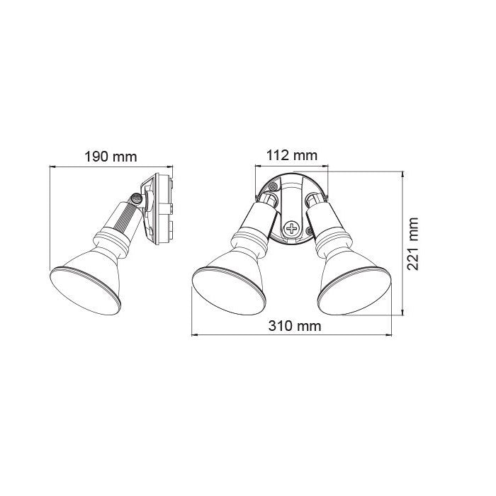 Buy Exterior Wall Lights Australia Starlight Exterior Wall 2 Lights Black Plastic 3 CCT - SPK2000TC/BK