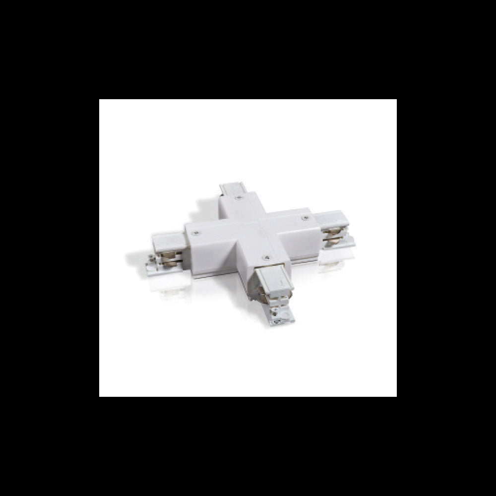 STR Cross Shaped Connector For Three Circuit Track White