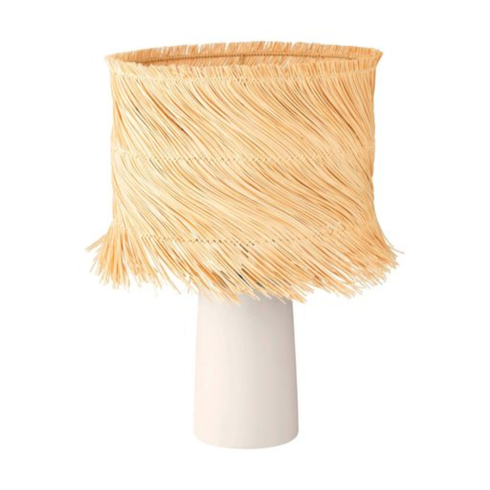 Buy Table Lamps Australia PAISANO Table Lamp Beige Ceramic Natural Rattan - 390239N