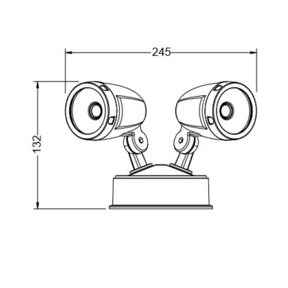 Vaccus Exterior 2 Spotlight weatherproof White Aluminium 3 CCT - TLVA3026W